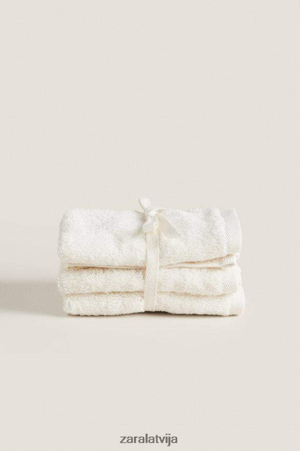 (3 iepakojumā) augstākās kvalitātes kokvilnas dvieļi unisex Zara ziloņkauls 6ZTV401726 Piederumi