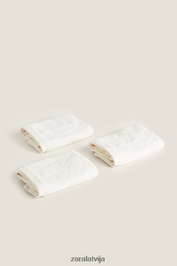 (3 iepakojumā) augstākās kvalitātes kokvilnas dvieļi unisex Zara ziloņkauls 6ZTV401726 Piederumi