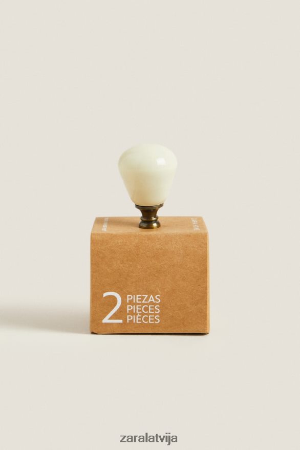 apaļa durvju rokturis (2 iepakojumā) unisex Zara ekru 6ZTV401716 Piederumi