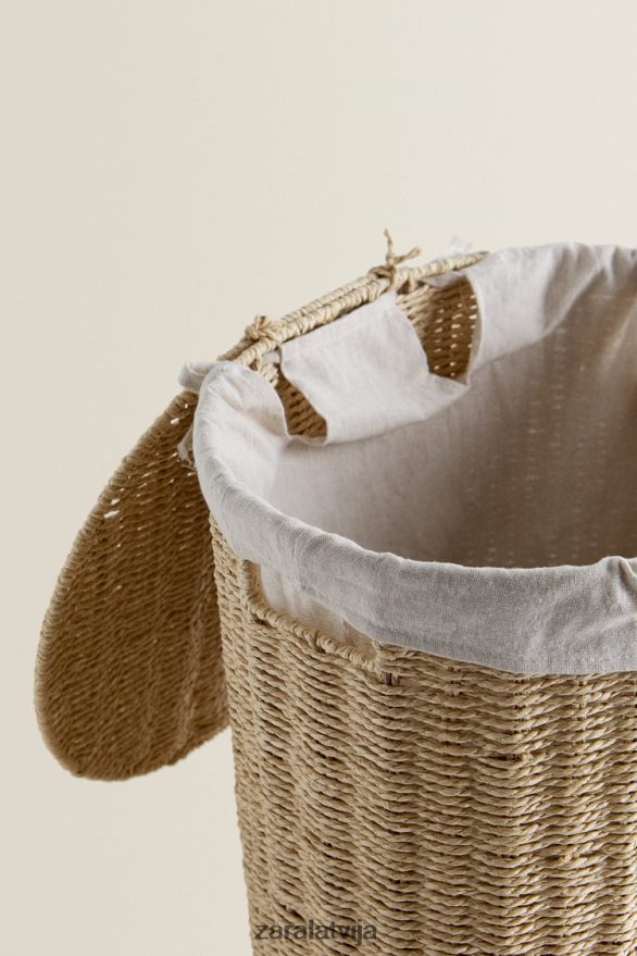 ar audumu apvilkts veļas šķērslis unisex Zara gaiši bēšs 6ZTV401735 Piederumi