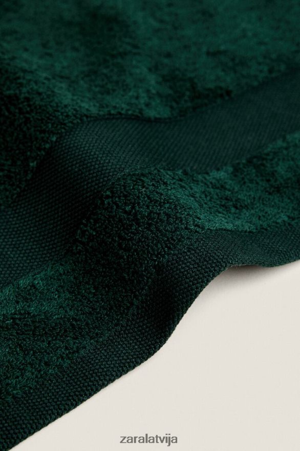 augstākās kvalitātes kokvilnas dvielis unisex Zara tumši zaļa 6ZTV401725 Piederumi