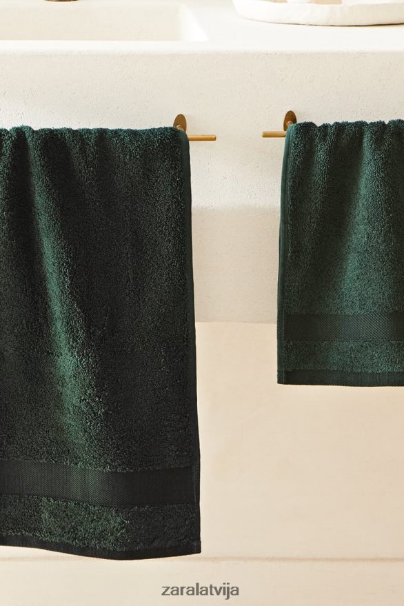 augstākās kvalitātes kokvilnas dvielis unisex Zara tumši zaļa 6ZTV401725 Piederumi