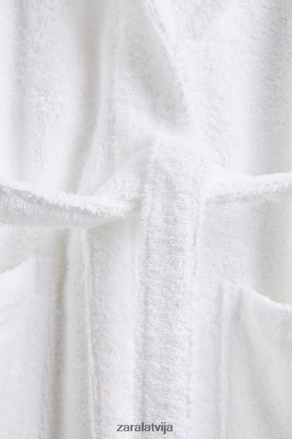 augstākās kvalitātes kokvilnas peldmētelis unisex Zara balts 6ZTV401736 Piederumi