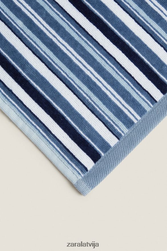 daudzkrāsainu svītru dvielis unisex Zara pelēks/zils 6ZTV401748 Piederumi