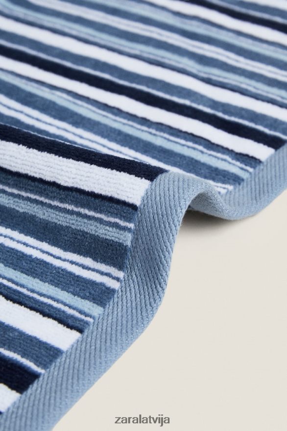 daudzkrāsainu svītru dvielis unisex Zara pelēks/zils 6ZTV401748 Piederumi