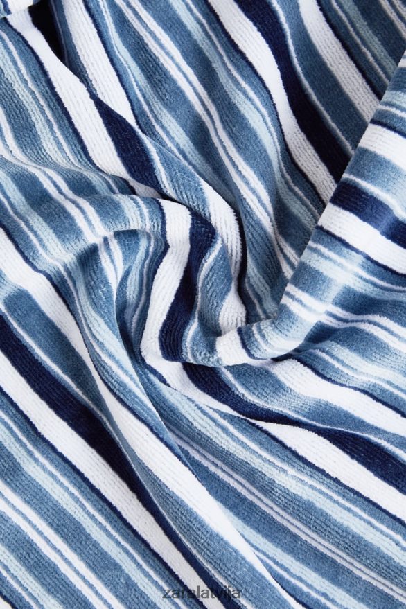 daudzkrāsainu svītru dvielis unisex Zara pelēks/zils 6ZTV401748 Piederumi