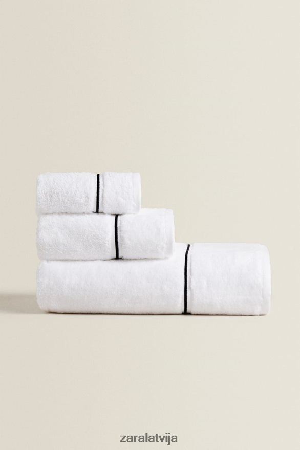 dvielis ar izšūtu apdari unisex Zara melns 6ZTV401728 Piederumi