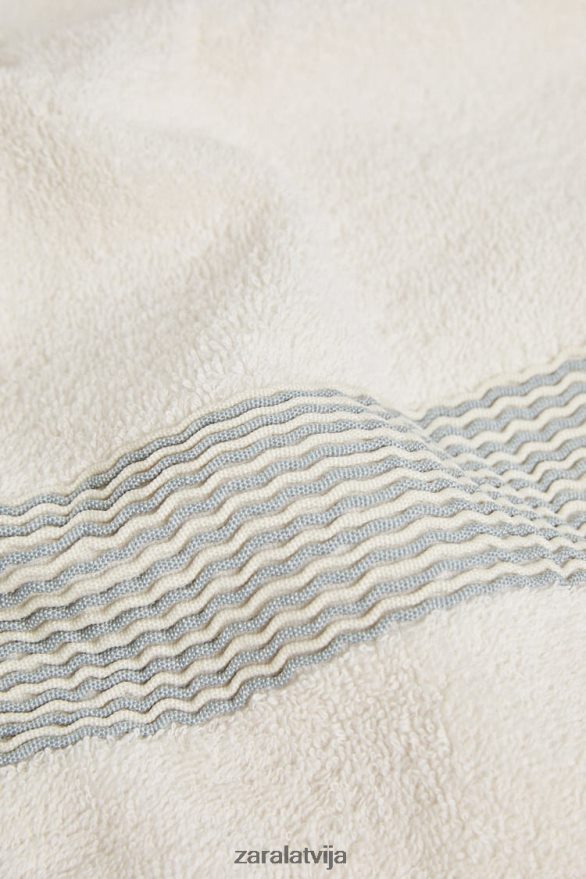 kokvilnas dvielis ar kroku apmali unisex Zara akvamarīns 6ZTV401732 Piederumi