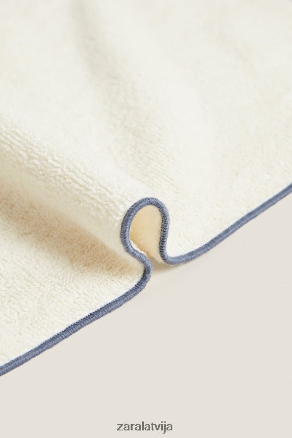 kokvilnas dvielis ar overloku unisex Zara pelēks/zils 6ZTV401737 Piederumi