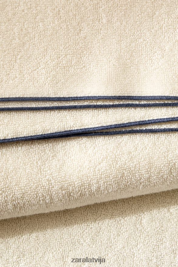 kokvilnas dvielis ar overloku unisex Zara pelēks/zils 6ZTV401737 Piederumi