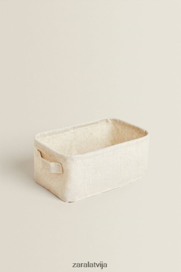 kokvilnas un lina organizatora kaste unisex Zara gaiši bēšs 6ZTV401712 Piederumi