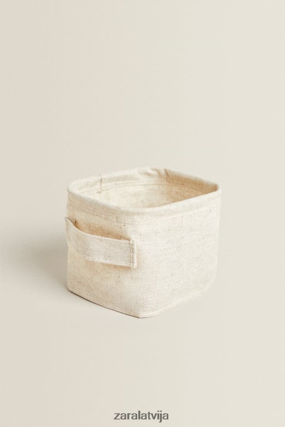kokvilnas un lina organizatora kaste unisex Zara gaiši bēšs 6ZTV401712 Piederumi