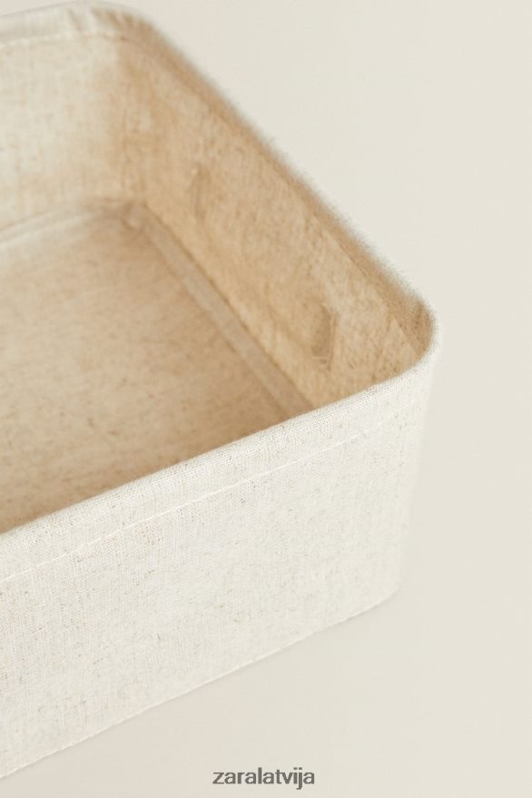 kokvilnas un lina organizatora kaste unisex Zara gaiši bēšs 6ZTV401712 Piederumi
