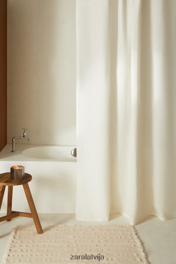 lina dušas aizkars unisex Zara austeru balts 6ZTV401702 Piederumi