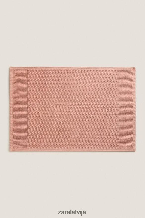 tekstūras vafeļu trikotāžas paklājs unisex Zara gaiši rozā 6ZTV401706 Piederumi