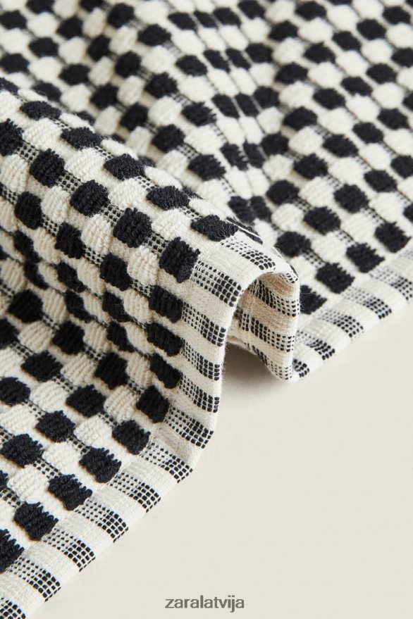 teksturēts kokvilnas dvielis unisex Zara melns 6ZTV401717 Piederumi