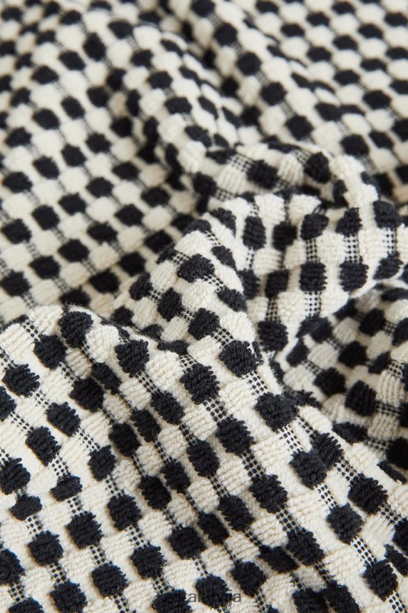 teksturēts kokvilnas dvielis unisex Zara melns 6ZTV401717 Piederumi