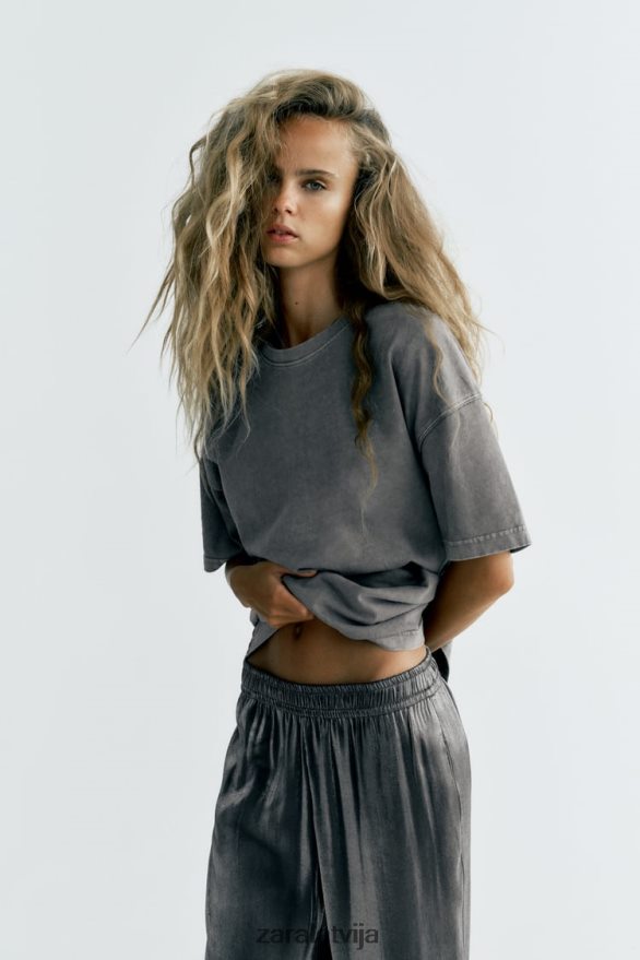 folijas bikses sievietes Zara Sudrabs 6ZTV40938 apģērbs