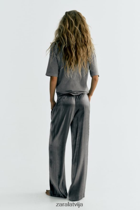 folijas bikses sievietes Zara Sudrabs 6ZTV40938 apģērbs