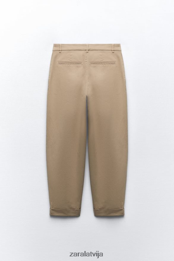 čino bikses sievietes Zara vidus kamielis 6ZTV40499 apģērbs