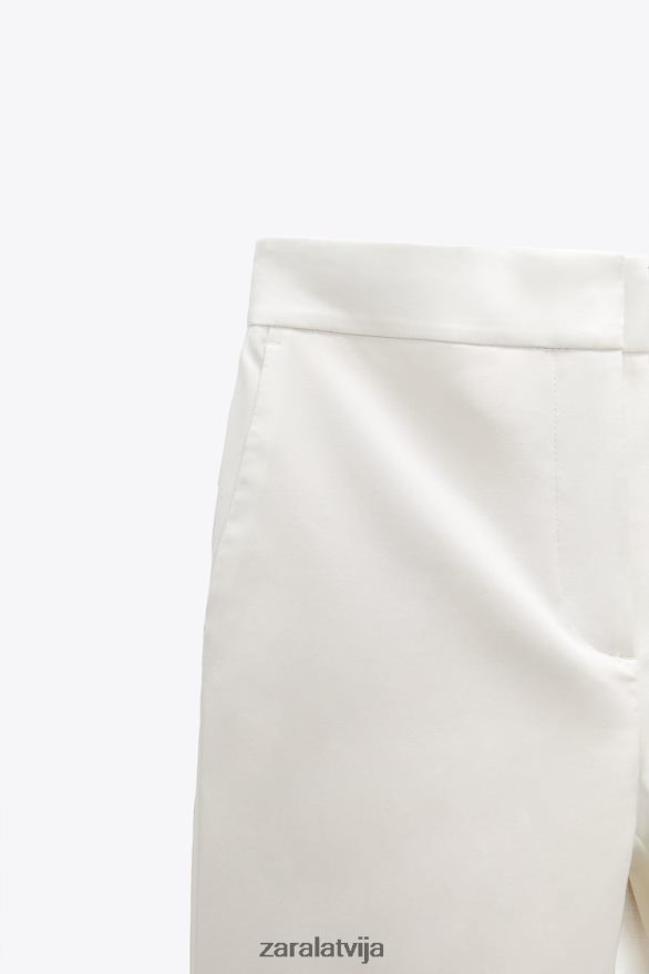 jogger jostas bikses sievietes Zara austeru balts 6ZTV40868 apģērbs