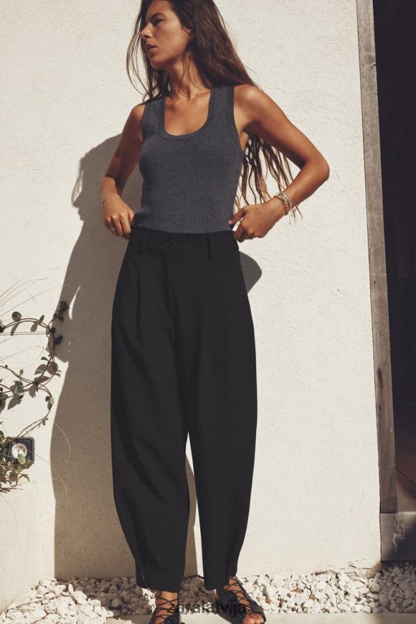 kroku konusveida bikses sievietes Zara melns 6ZTV40874 apģērbs