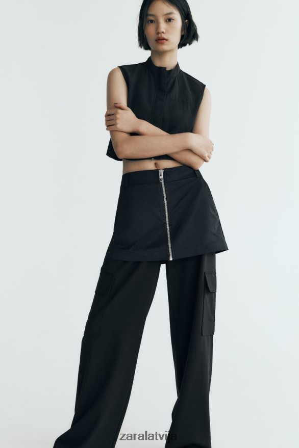 neilona skorts sievietes Zara melns 6ZTV40495 apģērbs