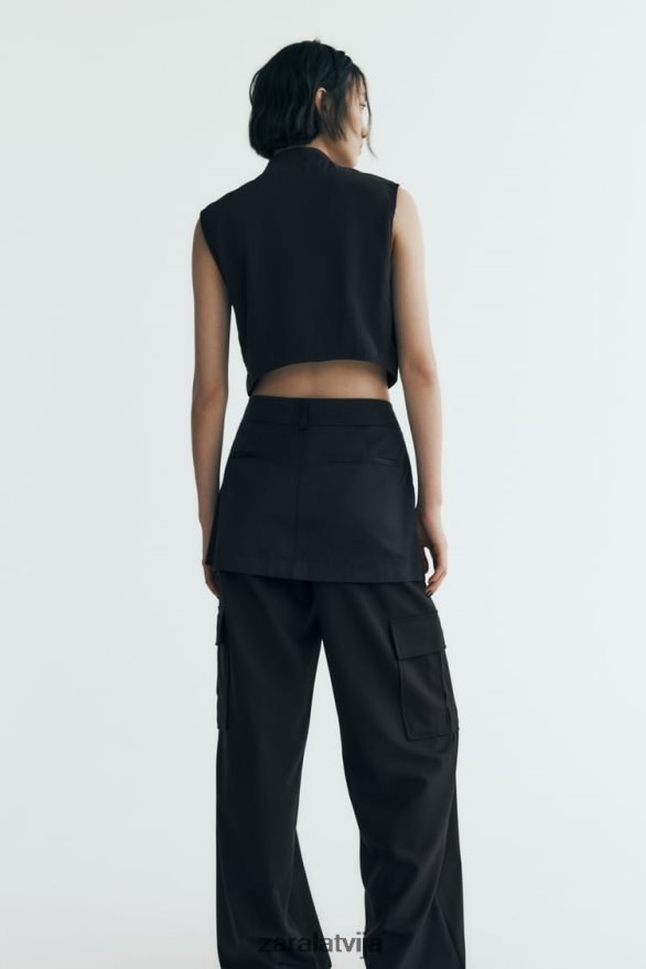 neilona skorts sievietes Zara melns 6ZTV40495 apģērbs