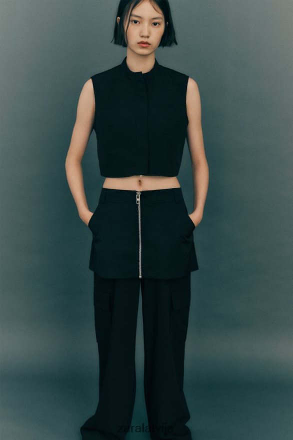 neilona skorts sievietes Zara melns 6ZTV40495 apģērbs