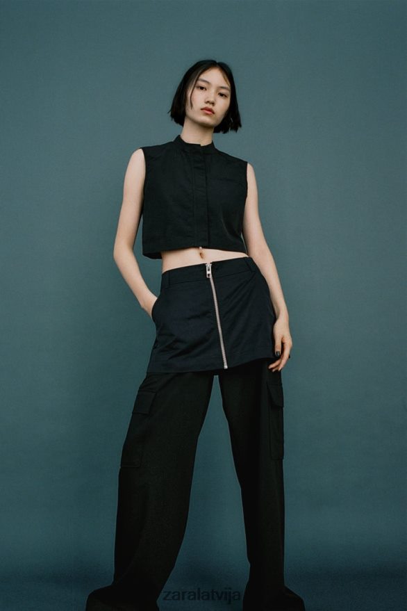 neilona skorts sievietes Zara melns 6ZTV40495 apģērbs