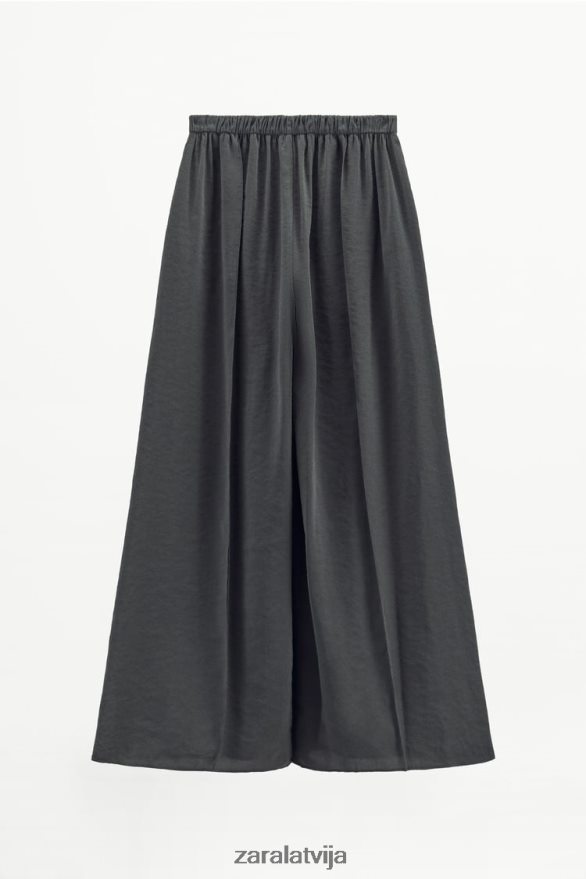 platas kroku bikses sievietes Zara pelēks 6ZTV40832 apģērbs