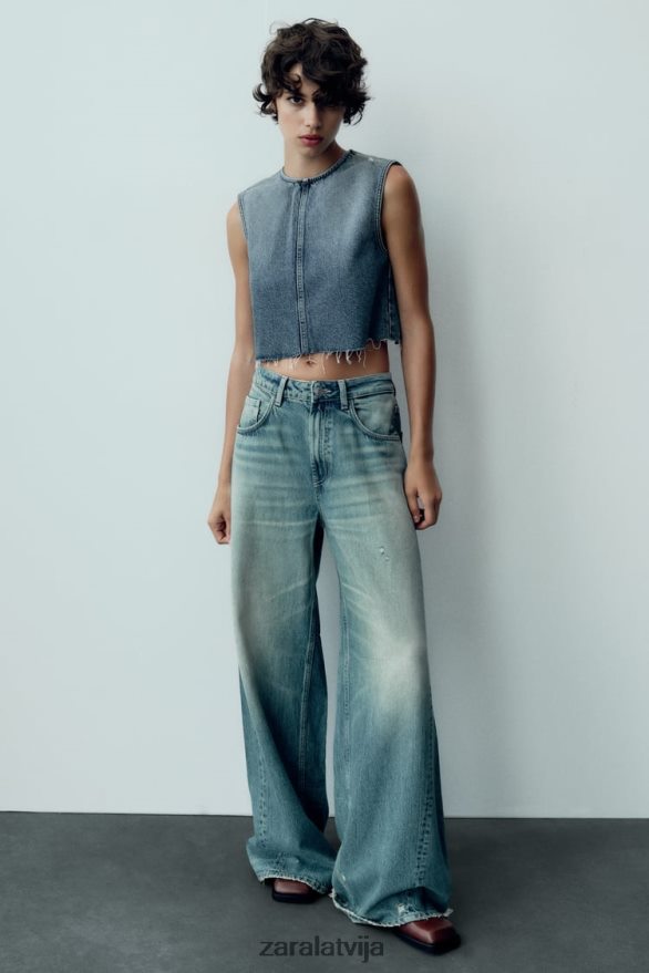 mazstāvu īpaši platas trf džinsi sievietes Zara zils 6ZTV40503 apģērbs