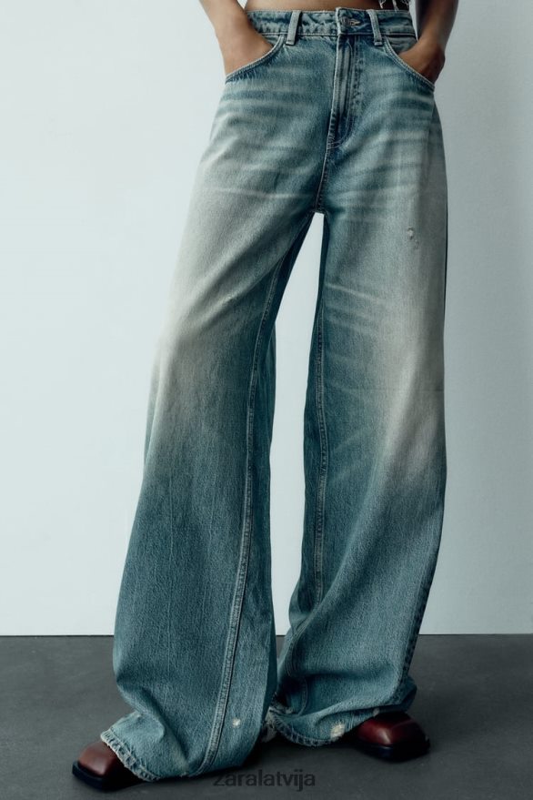 mazstāvu īpaši platas trf džinsi sievietes Zara zils 6ZTV40503 apģērbs
