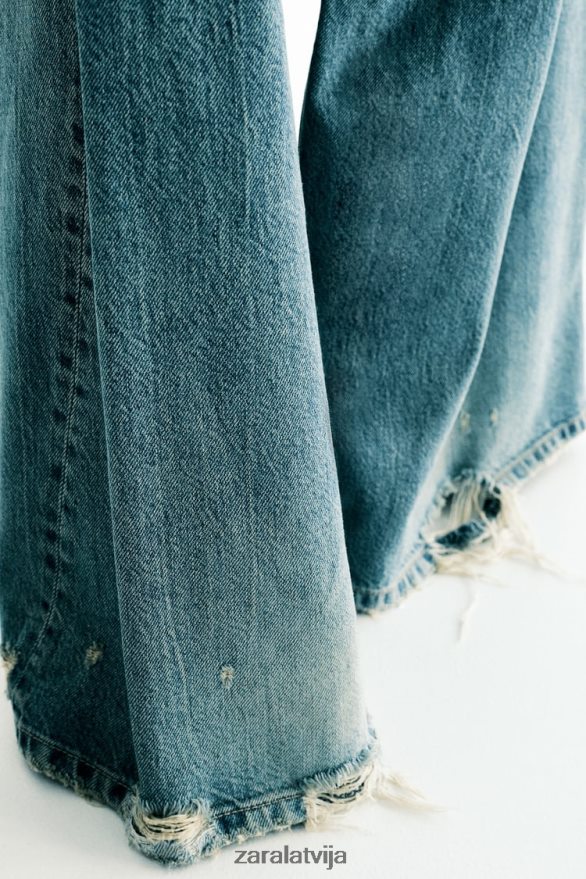 mazstāvu īpaši platas trf džinsi sievietes Zara zils 6ZTV40503 apģērbs