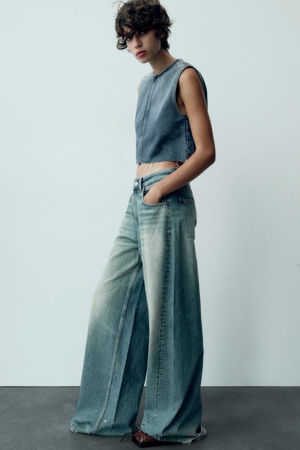 mazstāvu īpaši platas trf džinsi sievietes Zara zils 6ZTV40503 apģērbs