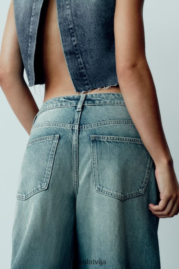 mazstāvu īpaši platas trf džinsi sievietes Zara zils 6ZTV40503 apģērbs