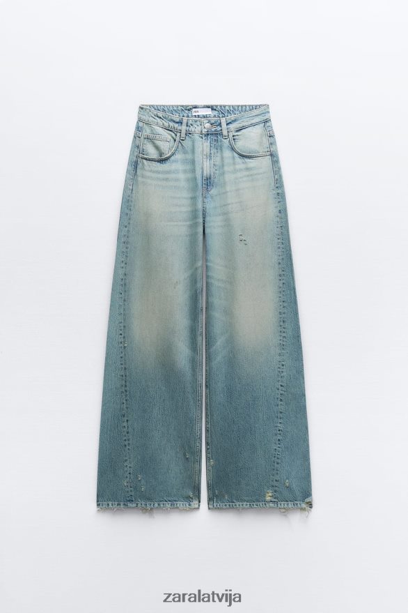 mazstāvu īpaši platas trf džinsi sievietes Zara zils 6ZTV40503 apģērbs