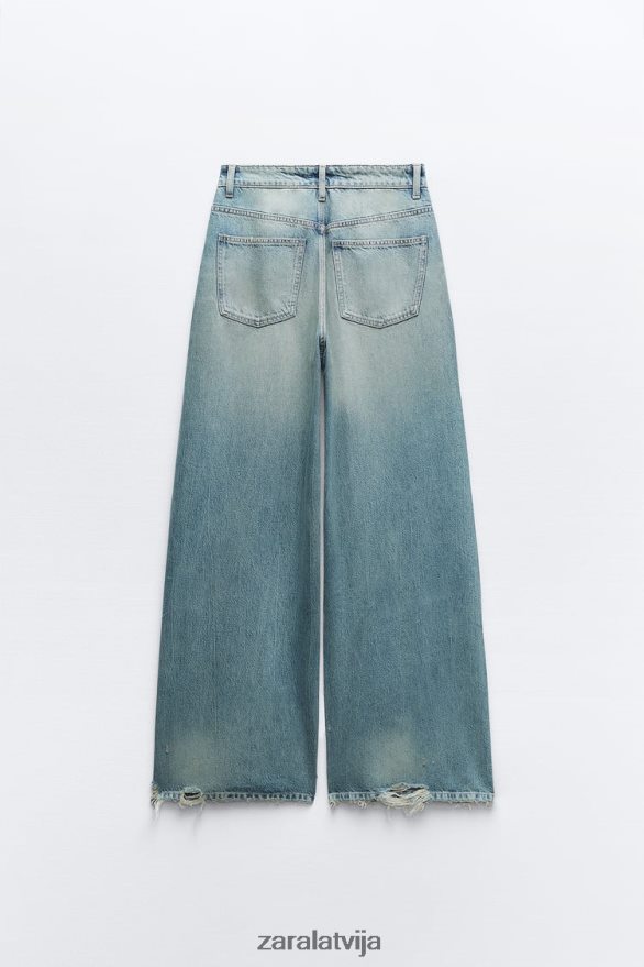 mazstāvu īpaši platas trf džinsi sievietes Zara zils 6ZTV40503 apģērbs