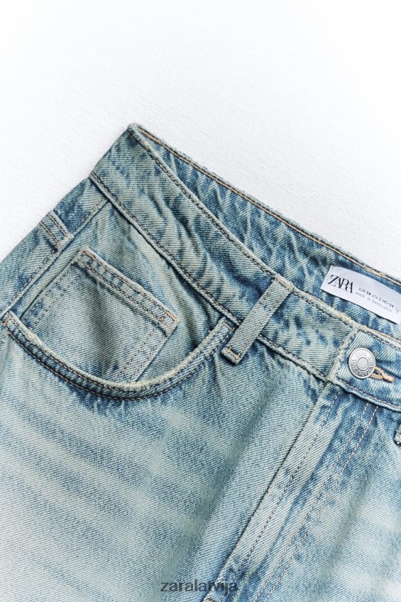 mazstāvu īpaši platas trf džinsi sievietes Zara zils 6ZTV40503 apģērbs