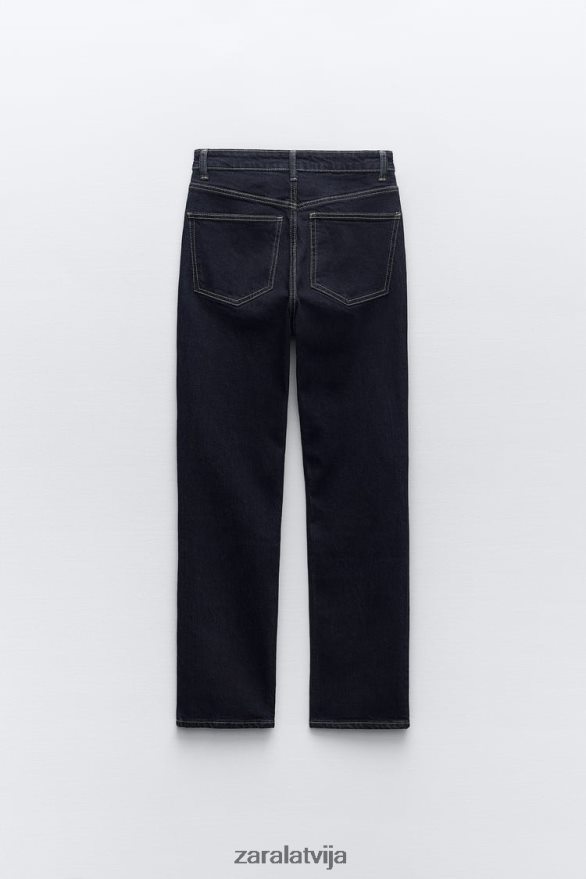 trf augstceltnes plīts caurules džinsi sievietes Zara tumšs indigo 6ZTV40524 apģērbs