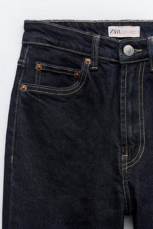 trf augstceltnes plīts caurules džinsi sievietes Zara tumšs indigo 6ZTV40524 apģērbs