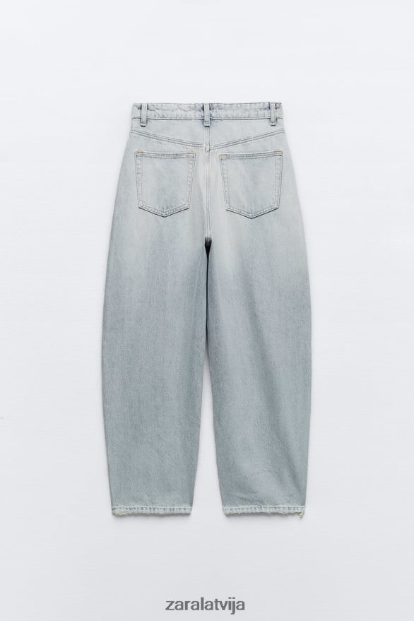 trf mid-rise koniski džinsi sievietes Zara gaiši zils 6ZTV40519 apģērbs