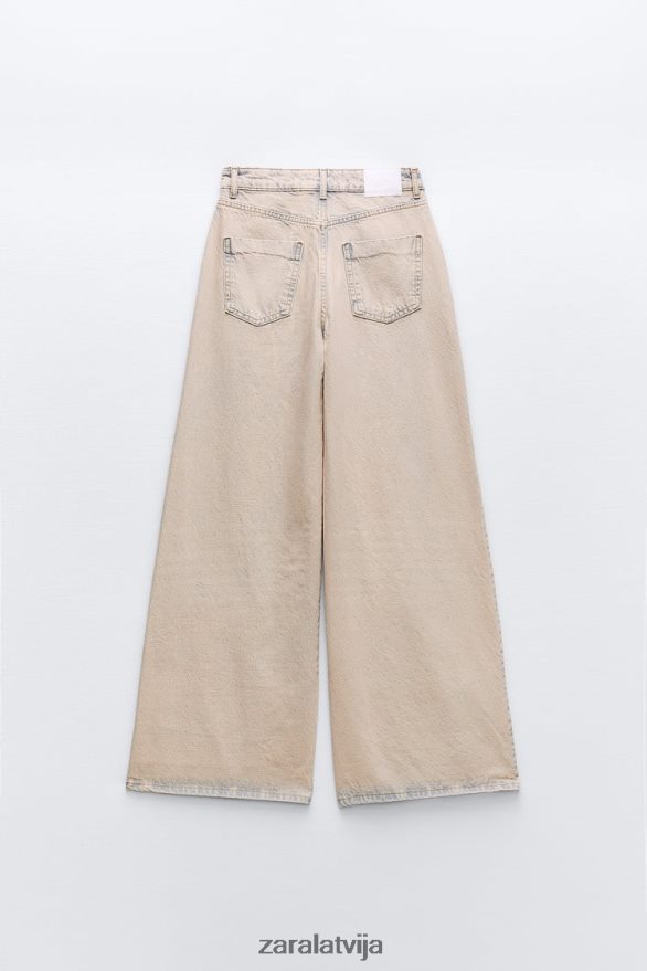 z1975 pārkrāsoti palazzo džinsi sievietes Zara rozā 6ZTV40508 apģērbs