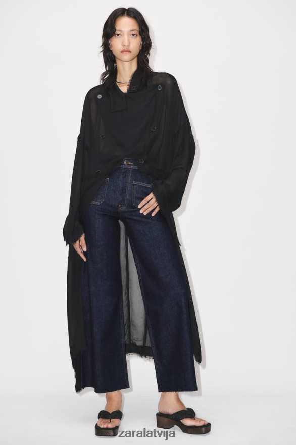zw jūras augstceltnes taisni kabatas džinsi sievietes Zara zils 6ZTV40517 apģērbs