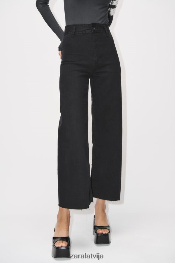 zw marine taisni augsti džinsi sievietes Zara melns 6ZTV40515 apģērbs