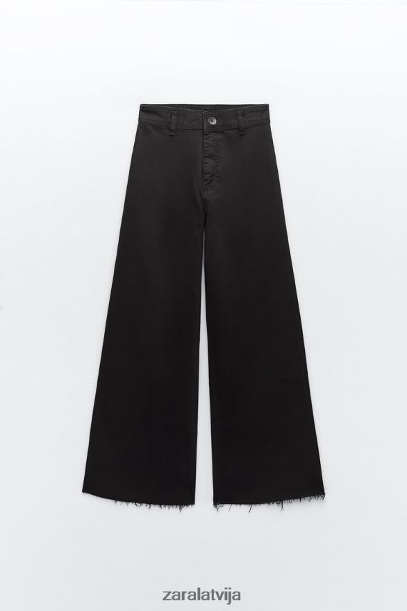zw marine taisni augsti džinsi sievietes Zara melns 6ZTV40515 apģērbs