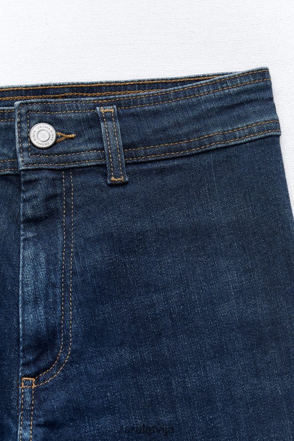 zw marine taisni augsti džinsi sievietes Zara zils 6ZTV40518 apģērbs