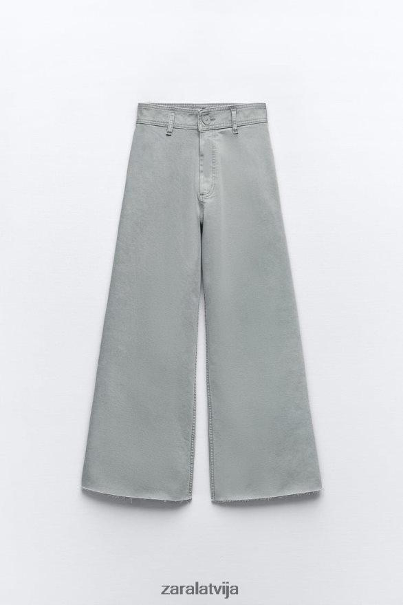 zw the dreed flare džinsi sievietes Zara pelēks 6ZTV40516 apģērbs