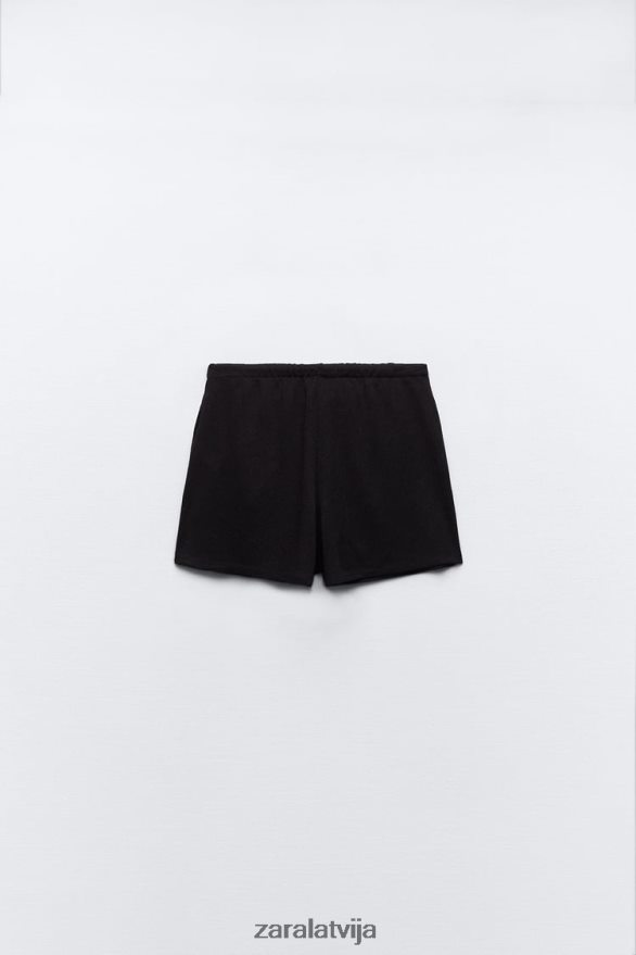 adīt šorti sievietes Zara melns 6ZTV40606 apģērbs