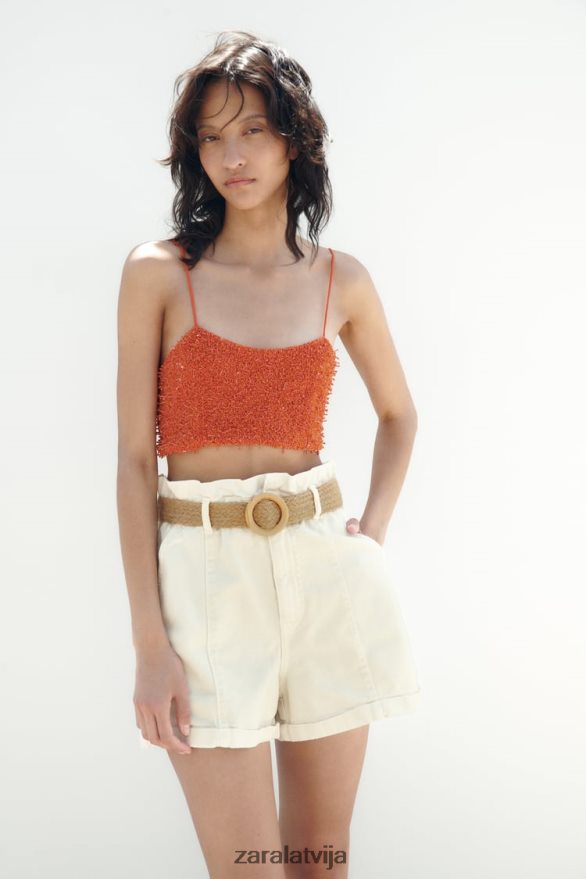 jostas baggy z1975 džinsa šorti sievietes Zara ekru 6ZTV40595 apģērbs
